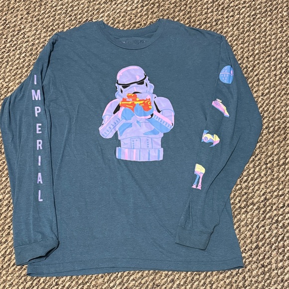 Star Wars Other - Star Wars Neff Blue Long Sleeve Tee with Imperial Stormtrooper Death Star Design